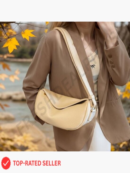 Multi Zipper Crossbody Bag, Soft Vegan Leather Shoulder  Vegan Leather Crossbody Bag Trendy Shoulder Purse with Zipper Compartments